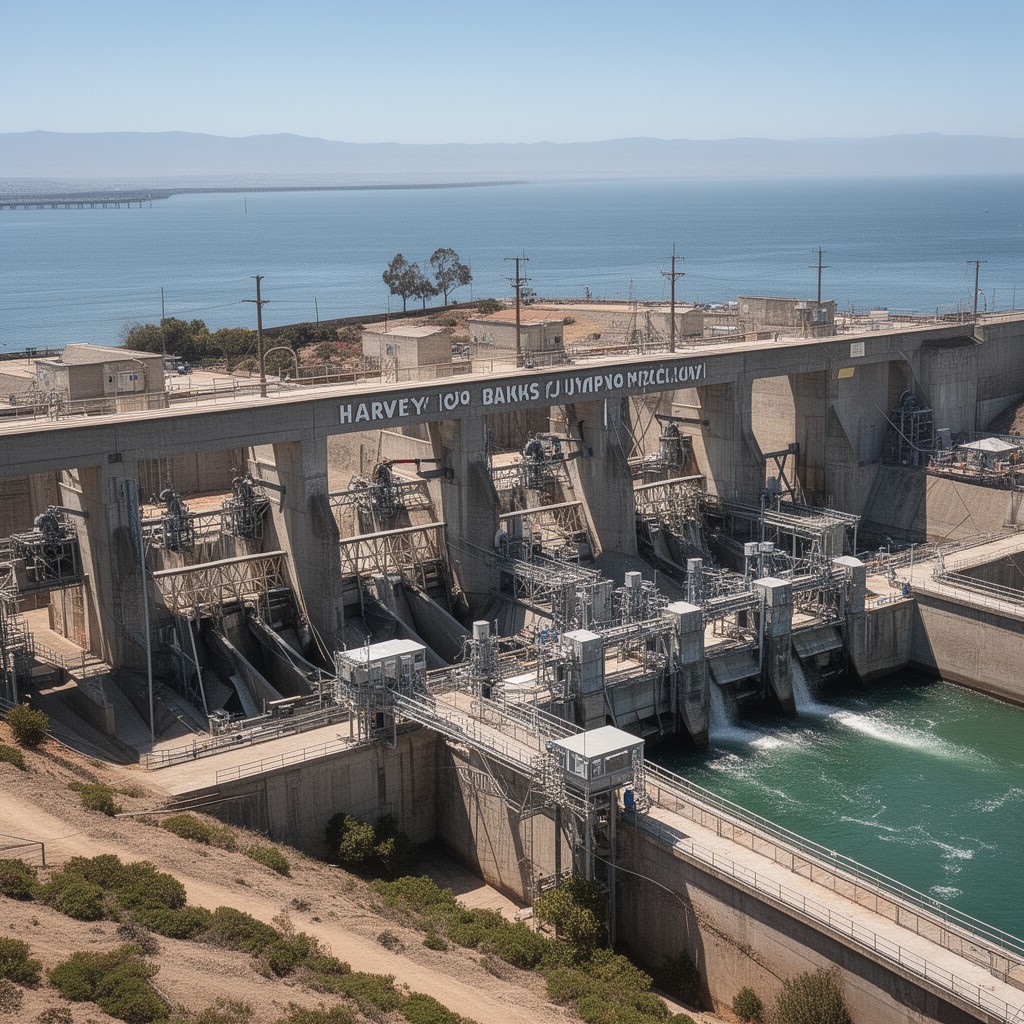AI-generated illustration of Harvey O. Banks Pumping Plant