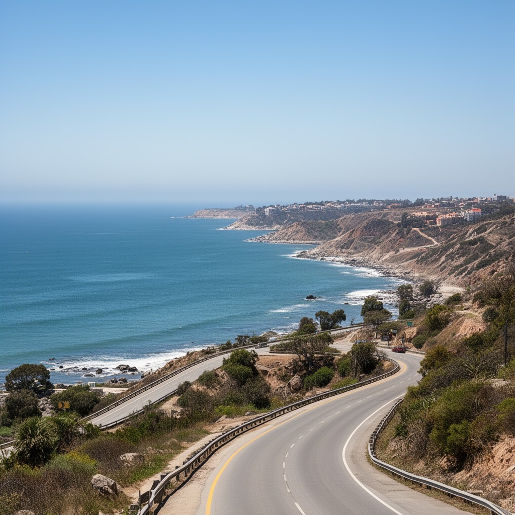 AI-generated illustration of Scenic Highway Tijuana–Ensenada