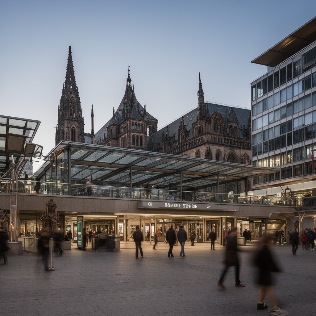 AI-generated illustration of Dom/Römer station