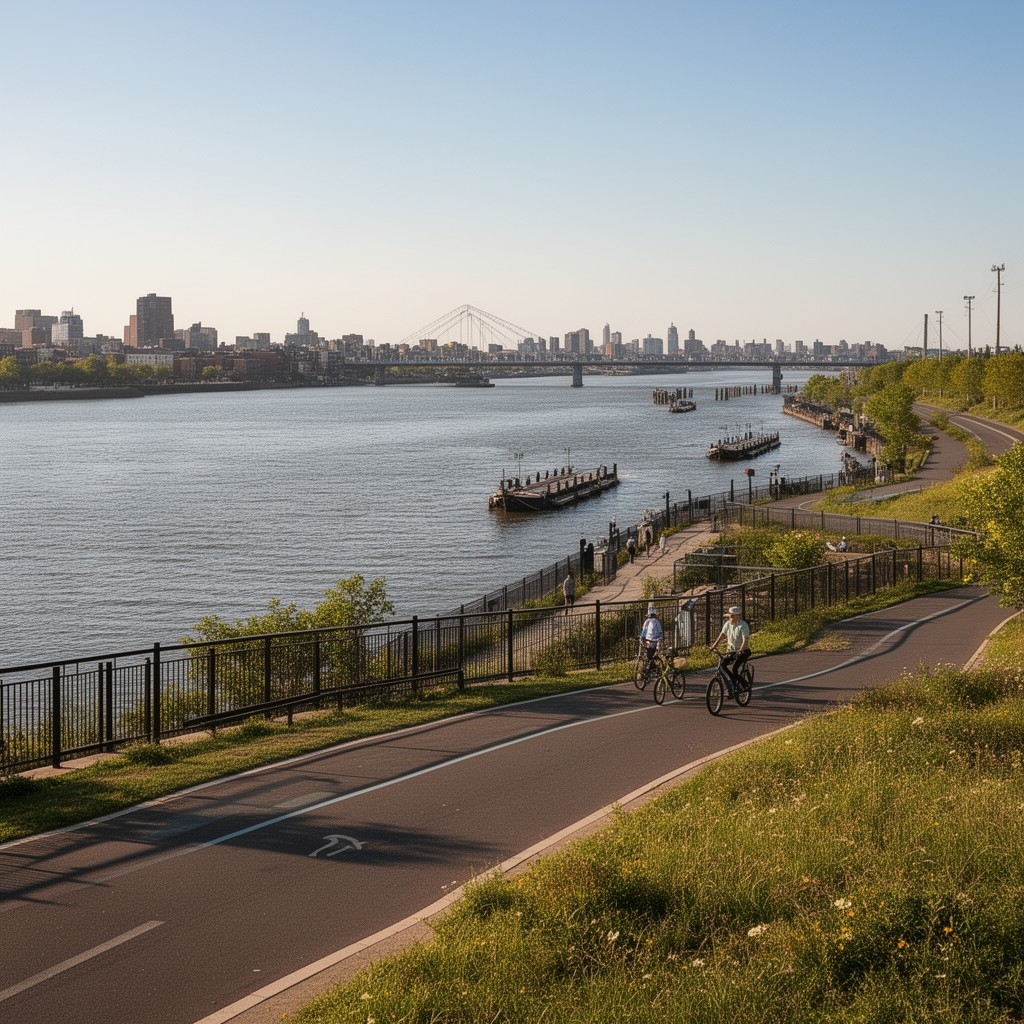 AI-generated illustration of Delaware River Trail