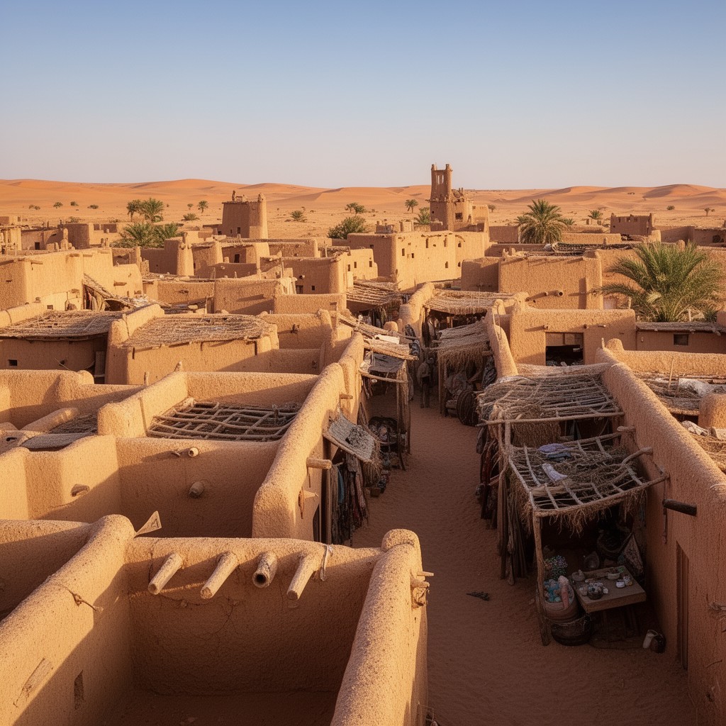 AI-generated illustration of Old Town of Ghadamès