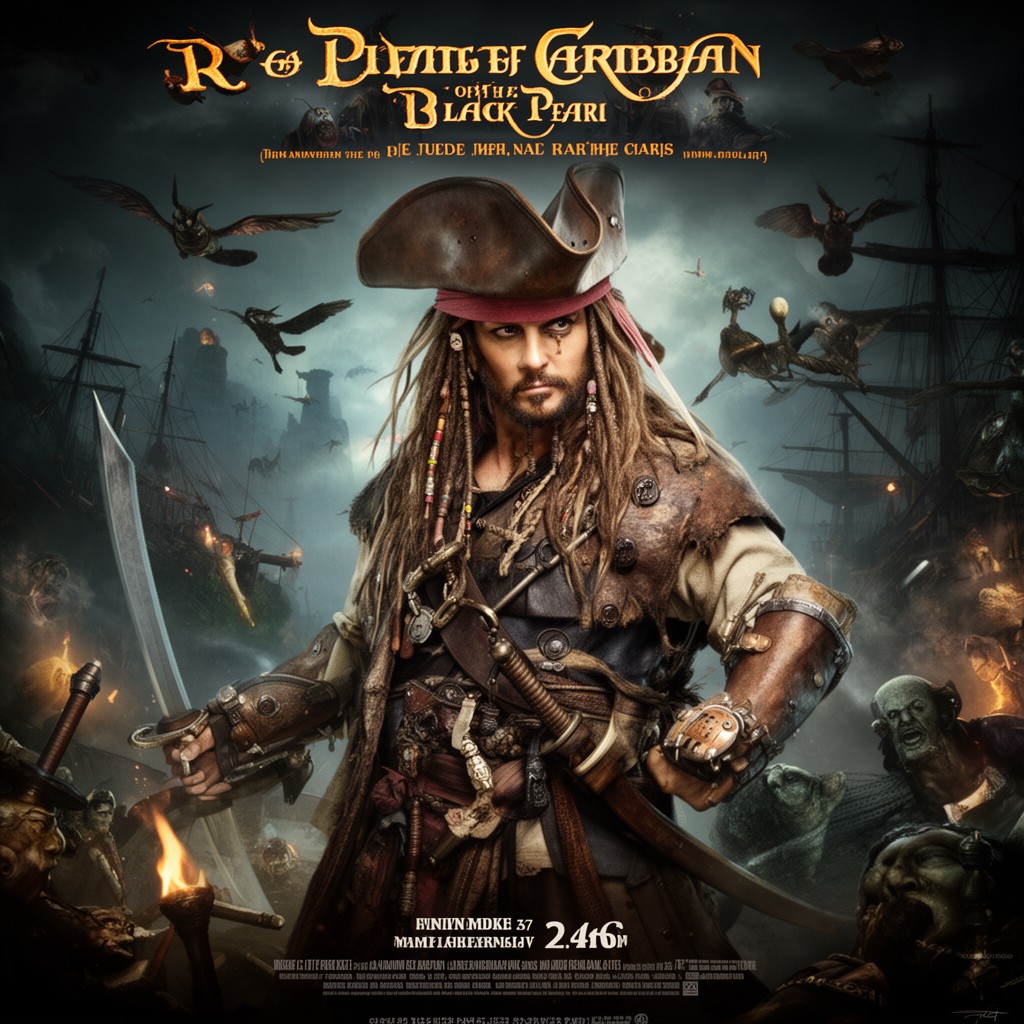 AI-generated illustration of Pirates of the Caribbean: The Curse of the Black Pearl