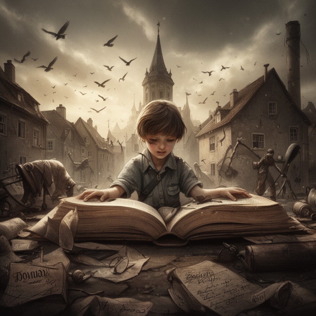 AI-generated illustration of The Book Thief