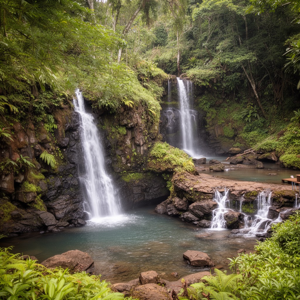 AI-generated illustration of Seven Sacred Pools