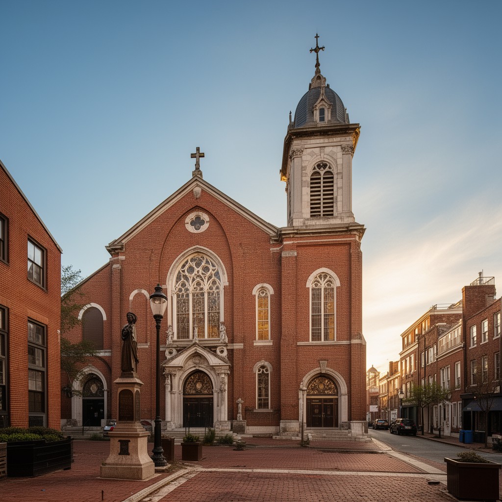 AI-generated illustration of Old St. Mary’s Church, Philadelphia, Pennsylvania