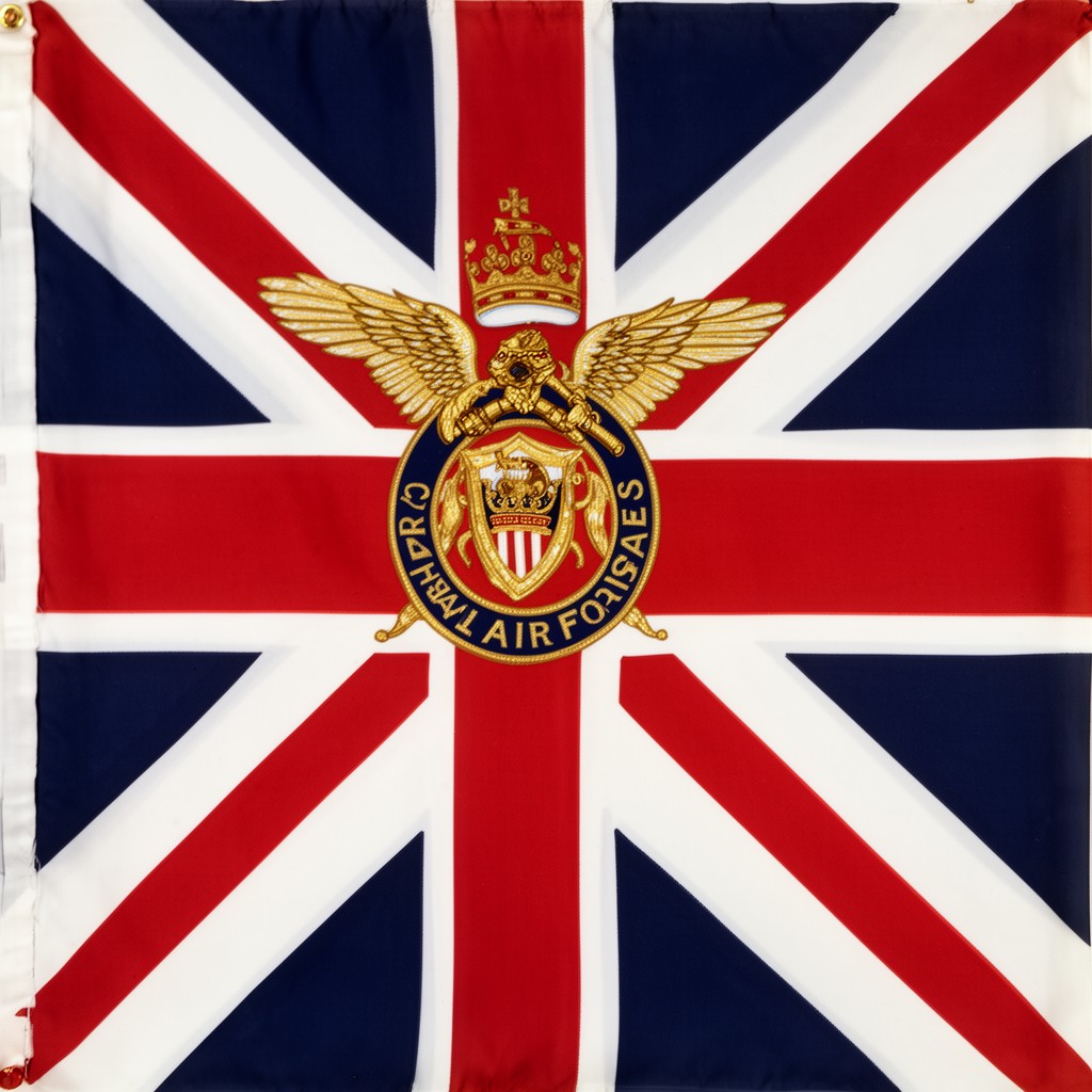 AI-generated illustration of Royal Air Force Ensign defaced with ROC badge
