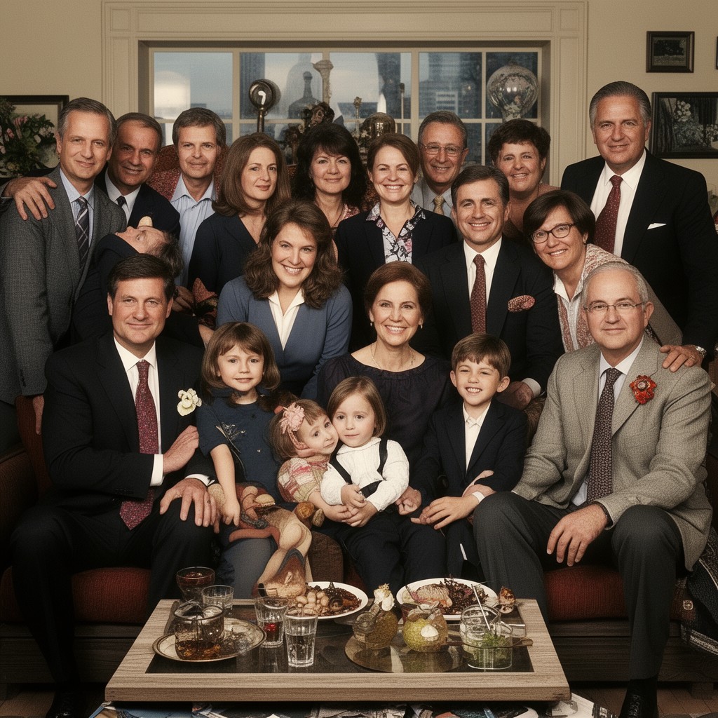 AI-generated illustration of Mankiewicz family
