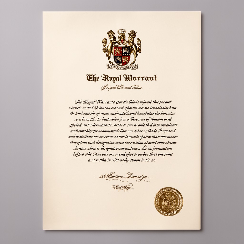 AI-generated illustration of Royal Warrant (for royal title and status)