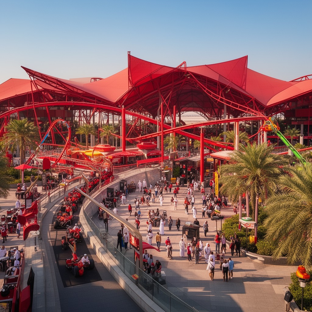 AI-generated illustration of Ferrari World Abu Dhabi