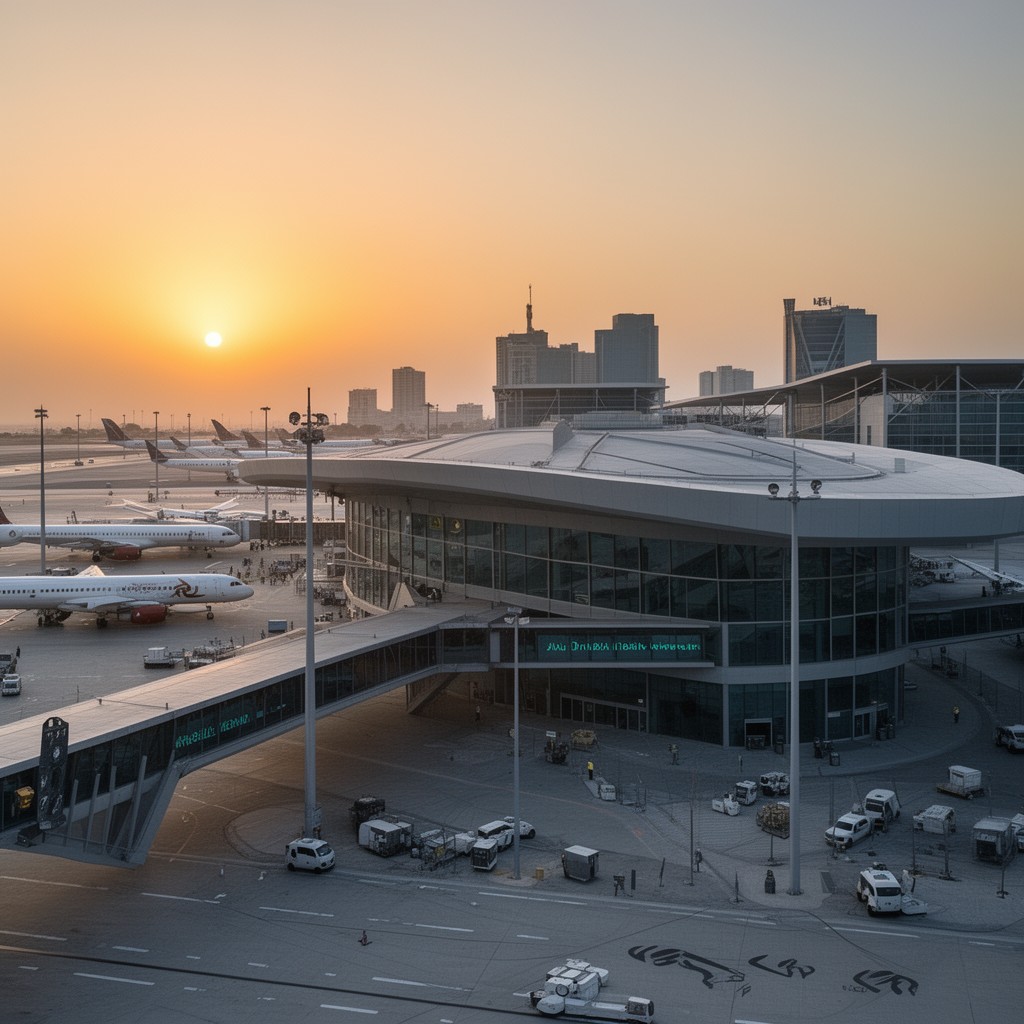 AI-generated illustration of Abu Dhabi International Airport