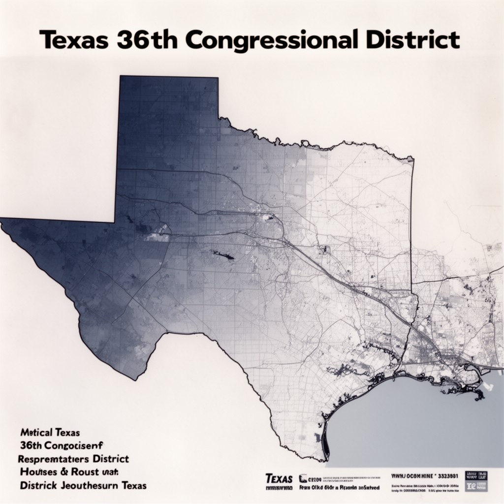 AI-generated illustration of Texas's 36th congressional district