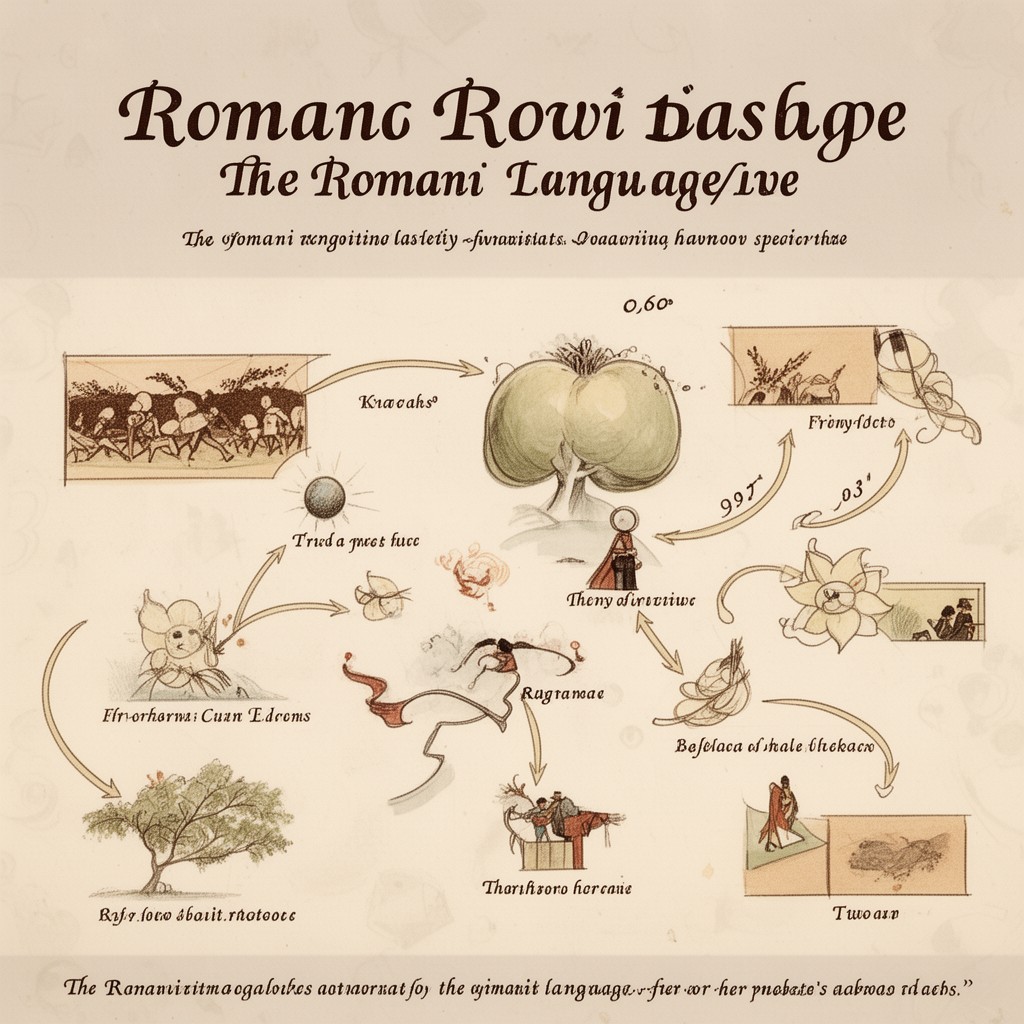 AI-generated illustration of Romani language
