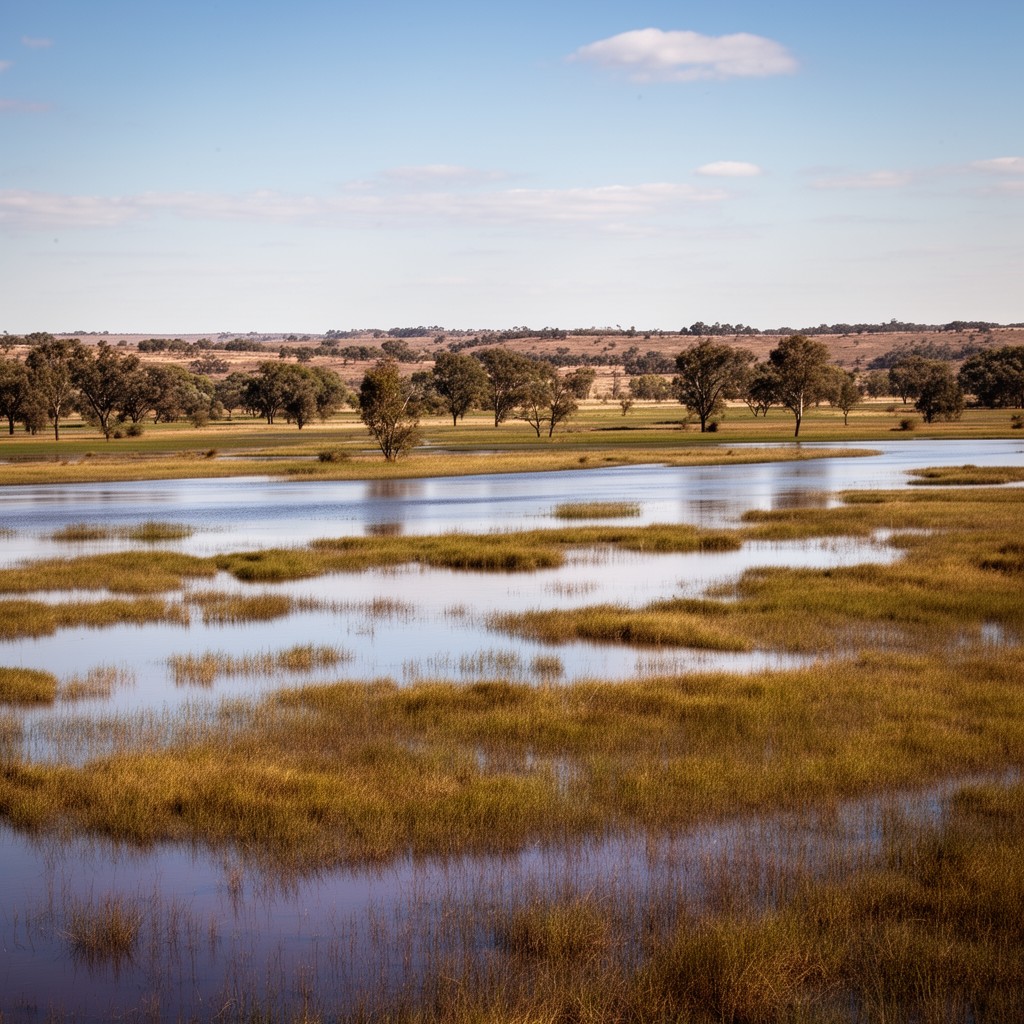 AI-generated illustration of Murrumbidgee floodplain