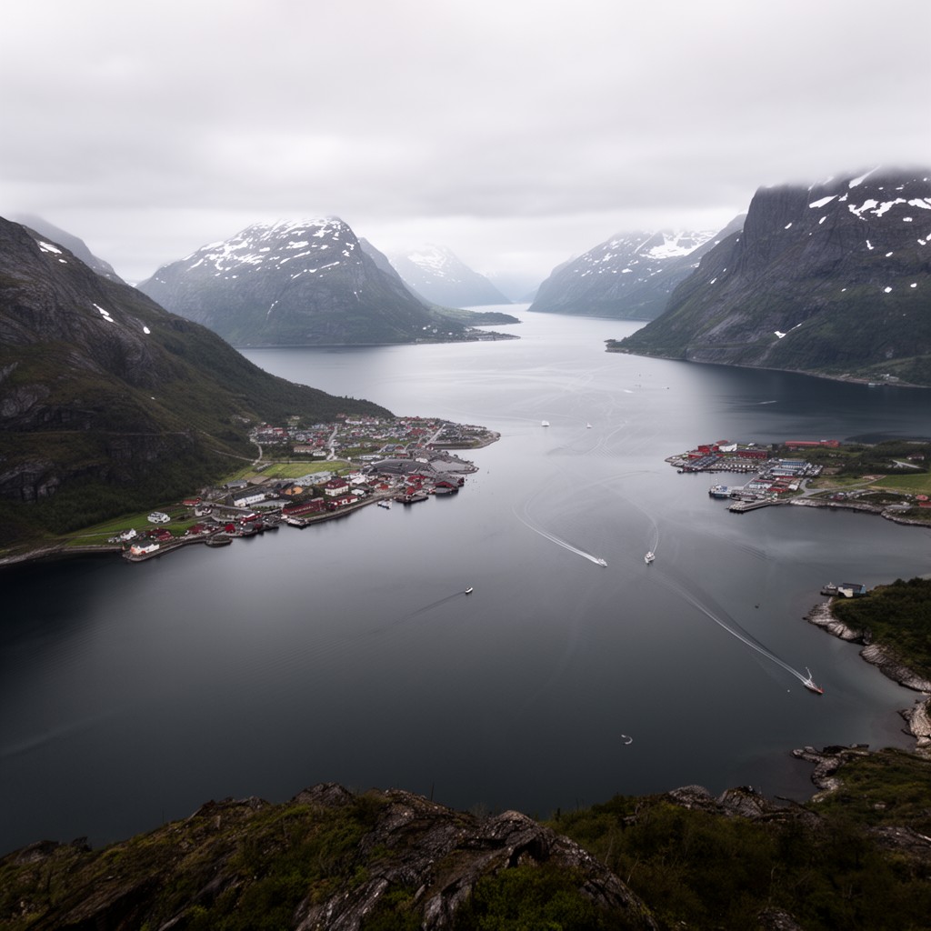 AI-generated illustration of Norwegian waters
