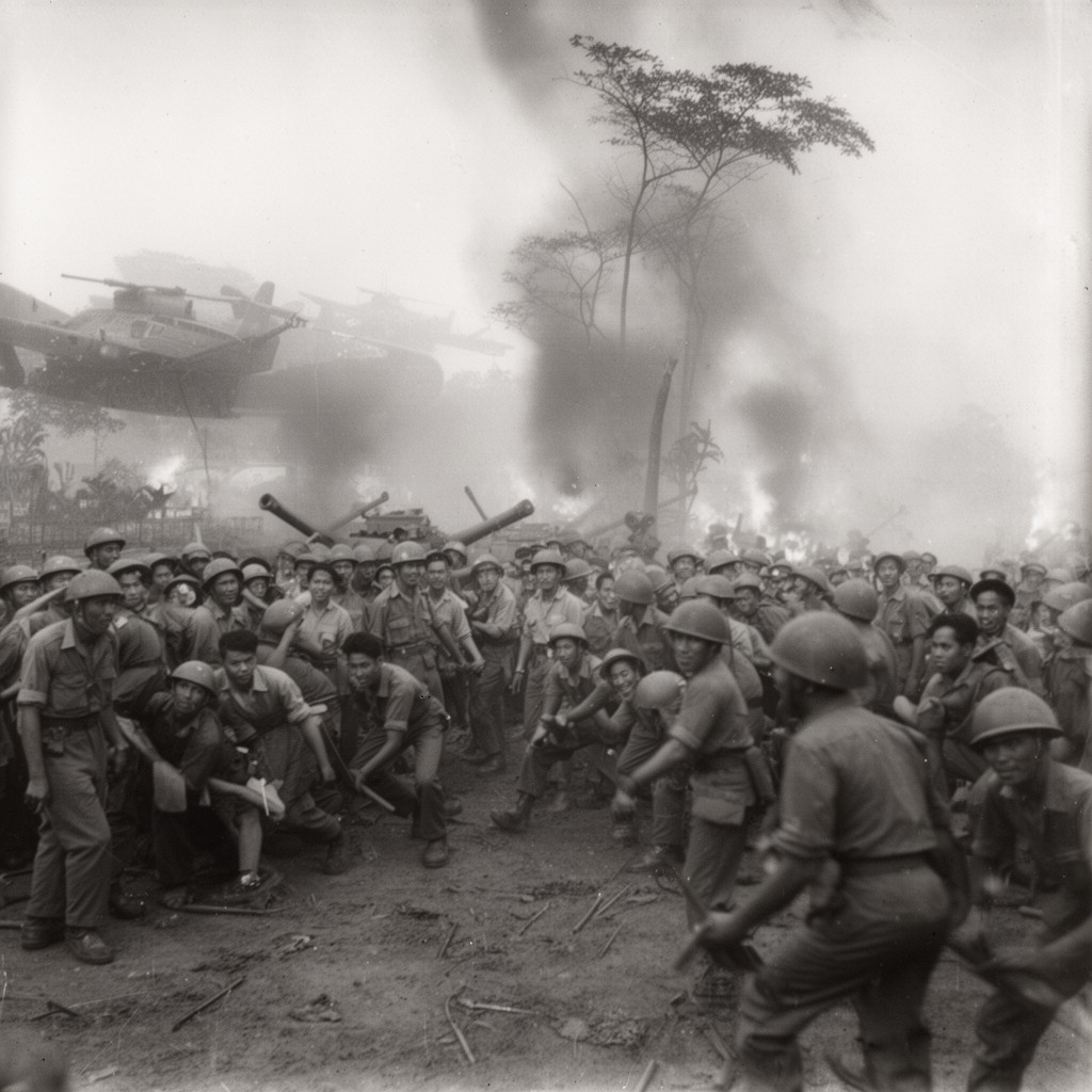 AI-generated illustration of Battle of Meiktila and Mandalay