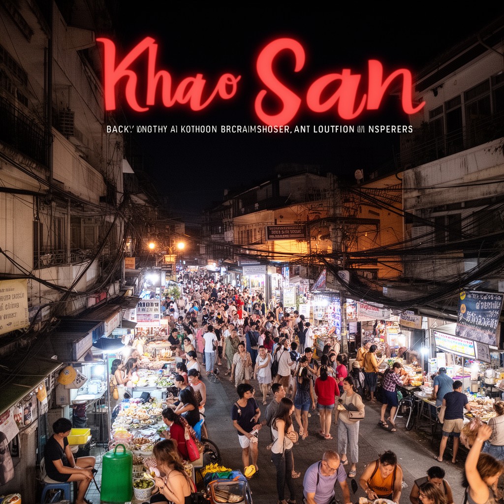 AI-generated illustration of Khao San Road