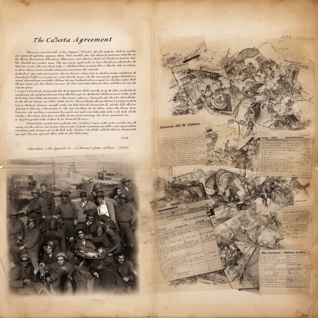 AI-generated illustration of Caserta Agreement (1944)