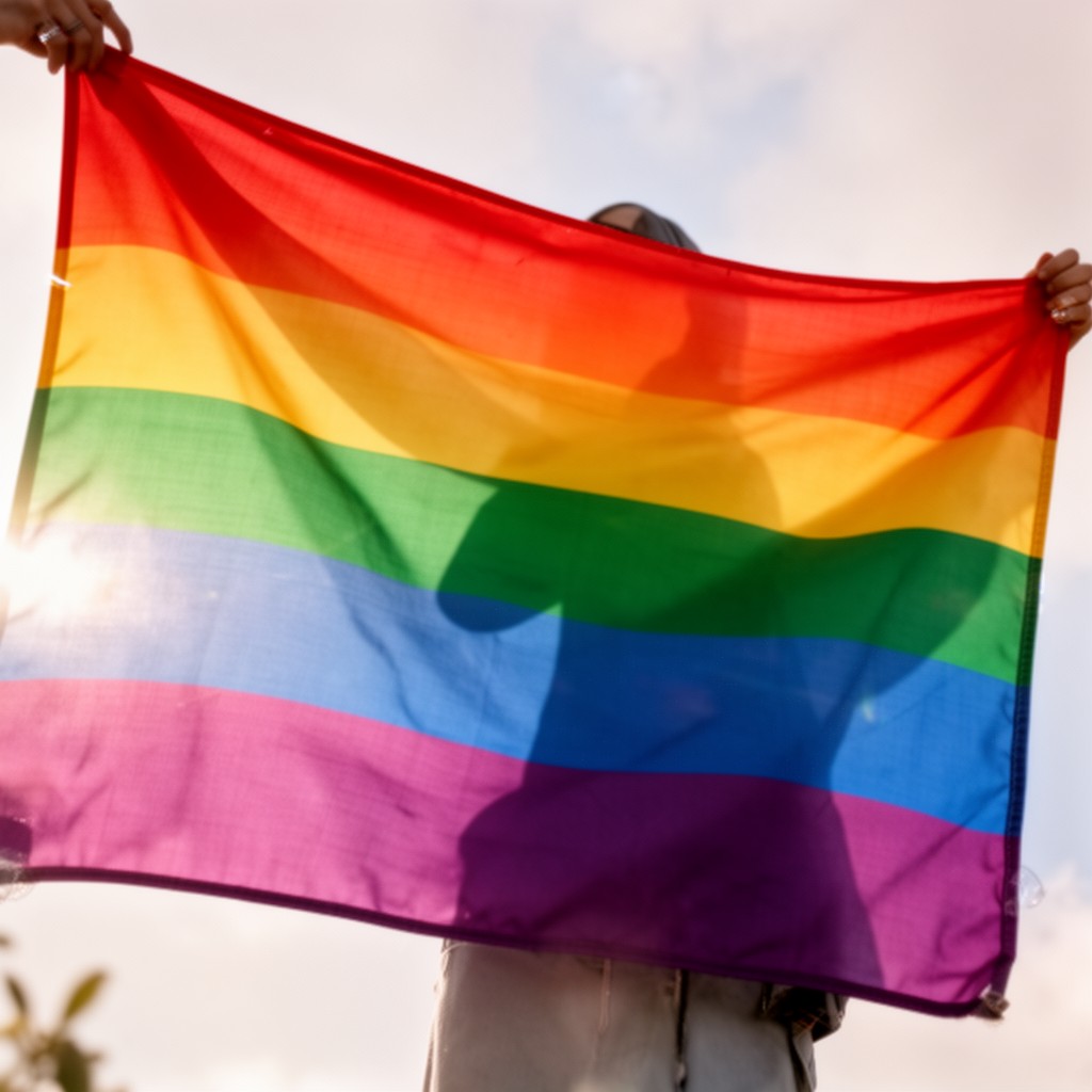 AI-generated illustration of progress pride flag