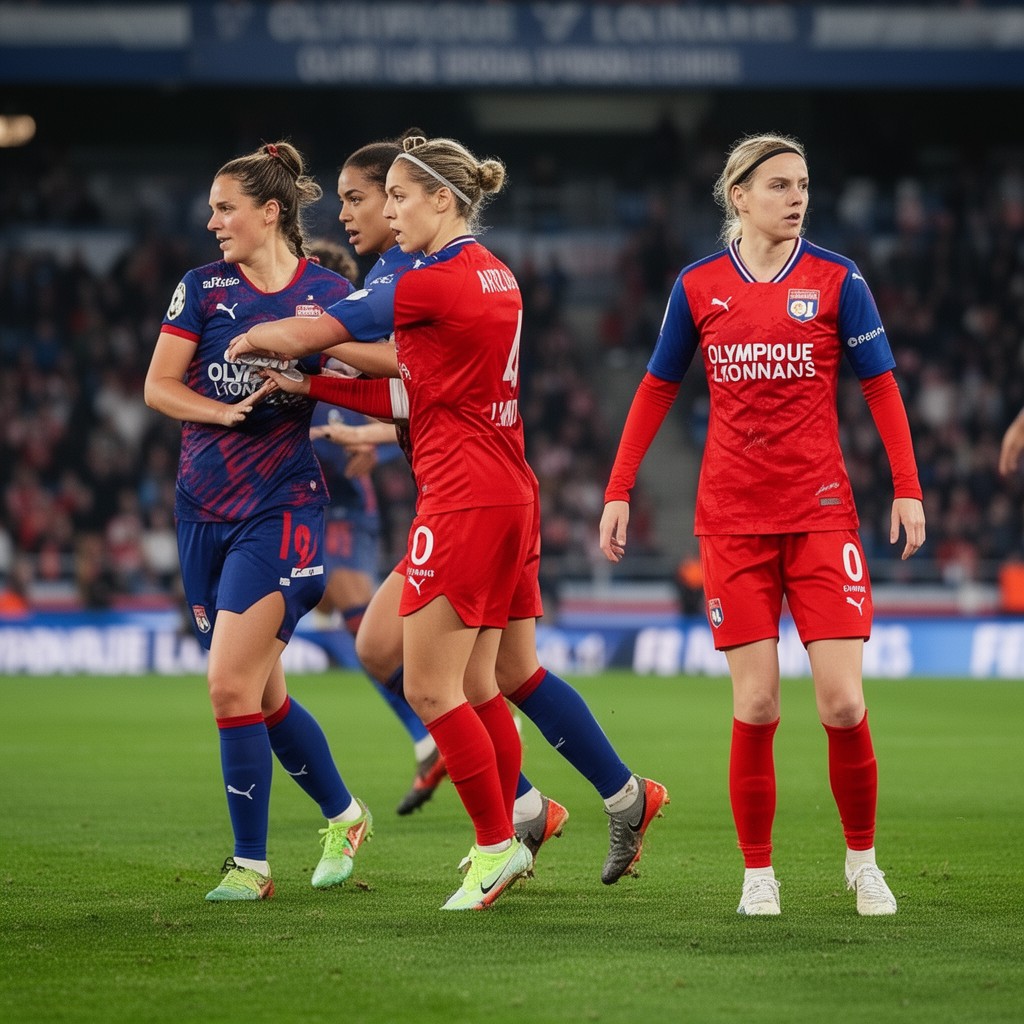 AI-generated illustration of Olympique Lyonnais Féminin