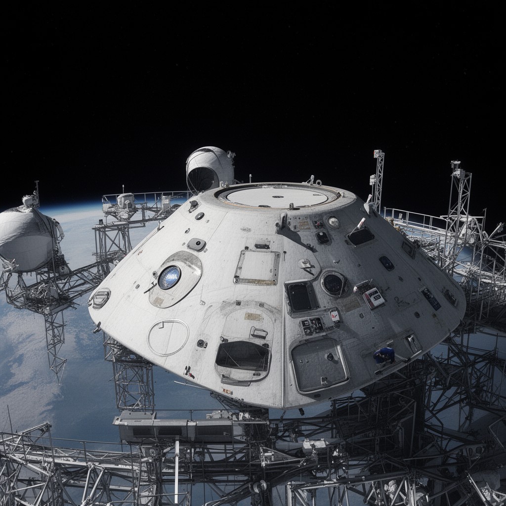 AI-generated illustration of Orion spacecraft