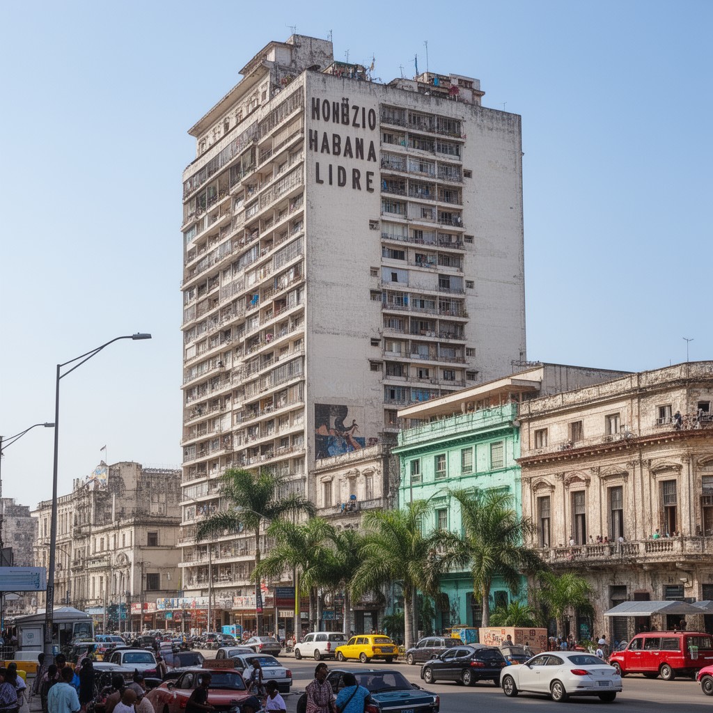 AI-generated illustration of Hotel Habana Libre