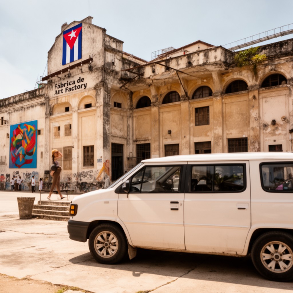 AI-generated illustration of Cuban Art Factory (Fábrica de Arte Cubano)