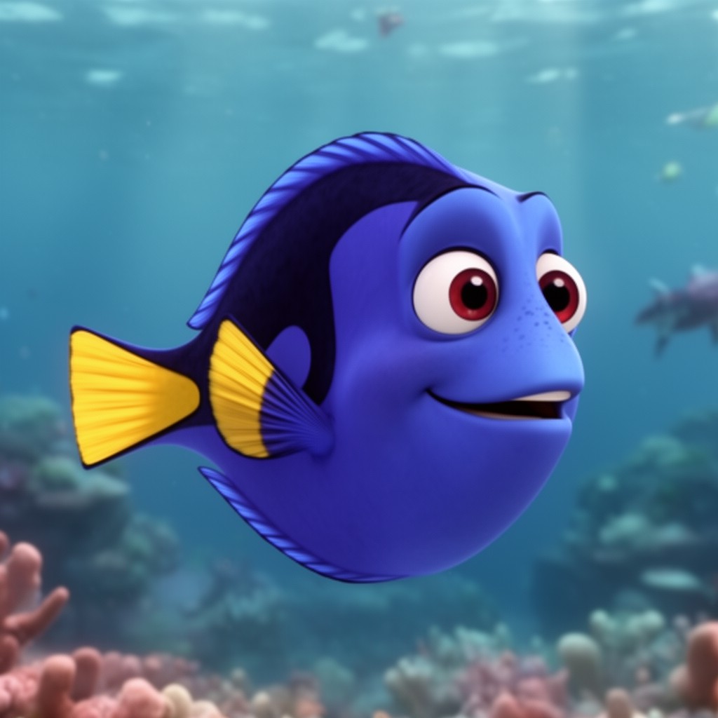 AI-generated illustration of Dory in Finding Dory