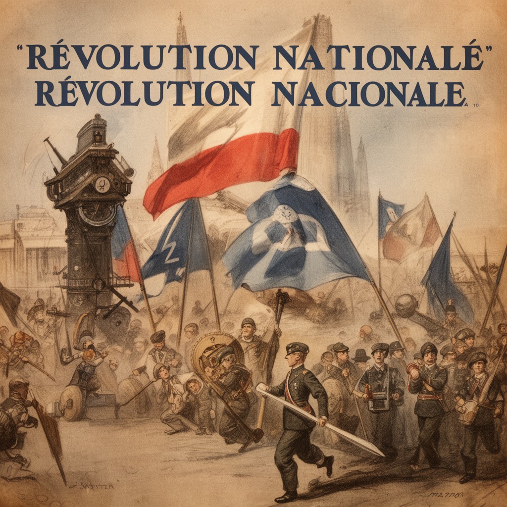 AI-generated illustration of Révolution nationale