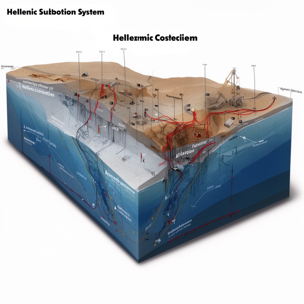 AI-generated illustration of Hellenic subduction system