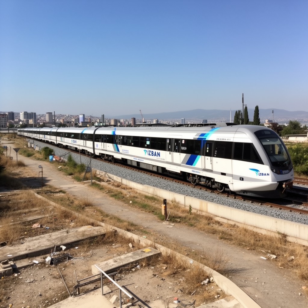 AI-generated illustration of İZBAN commuter rail