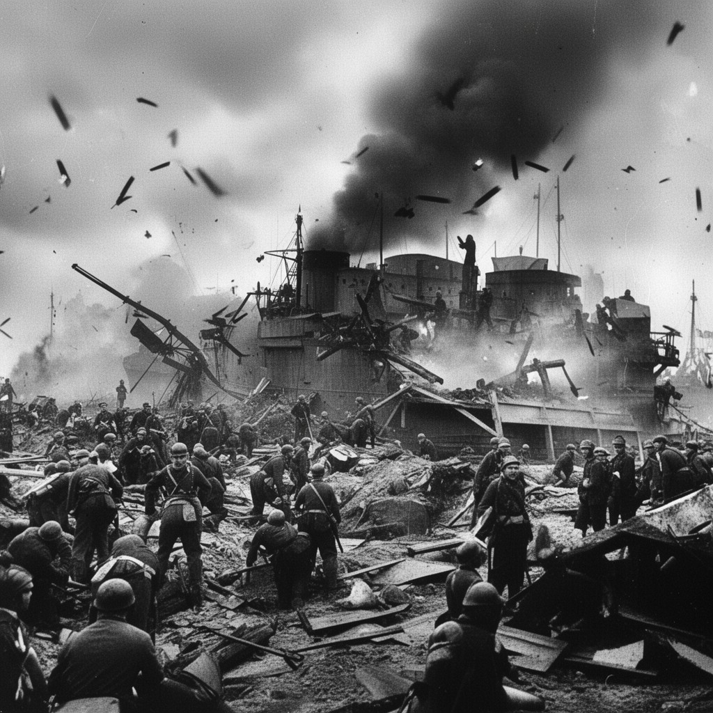 AI-generated illustration of Battle of Kolberg (1945)