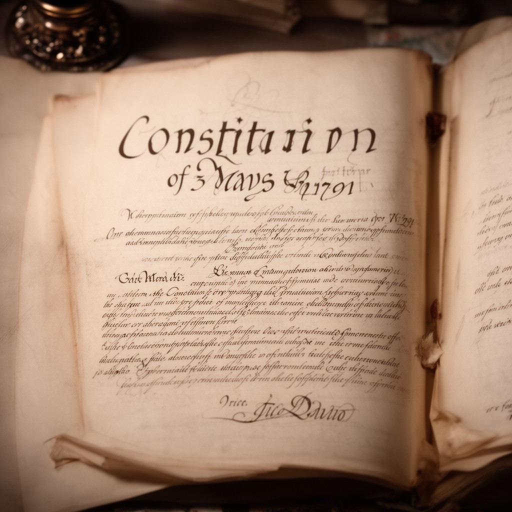 AI-generated illustration of Constitution of 3 May 1791 (adopted by the Four-Year Sejm)