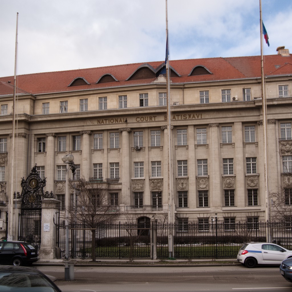 AI-generated illustration of National Court in Bratislava