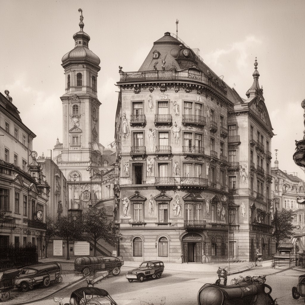 AI-generated illustration of Pázmáneum (Collegium Pazmanianum)