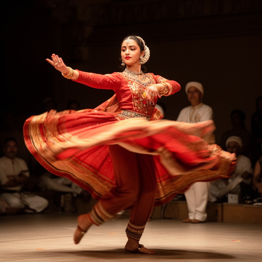 AI-generated illustration of Kathak dance