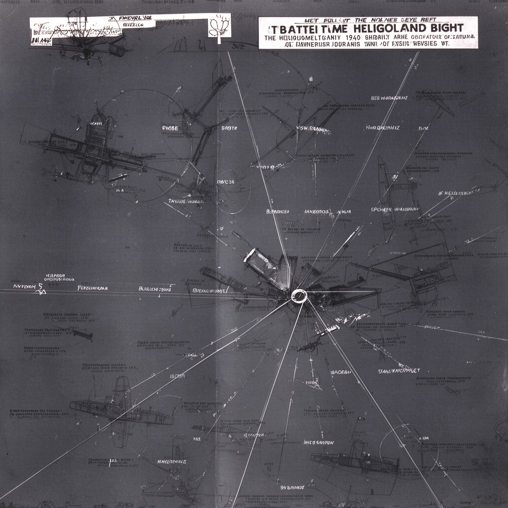 AI-generated illustration of Battle of the Heligoland Bight (1940 minelaying operations area)