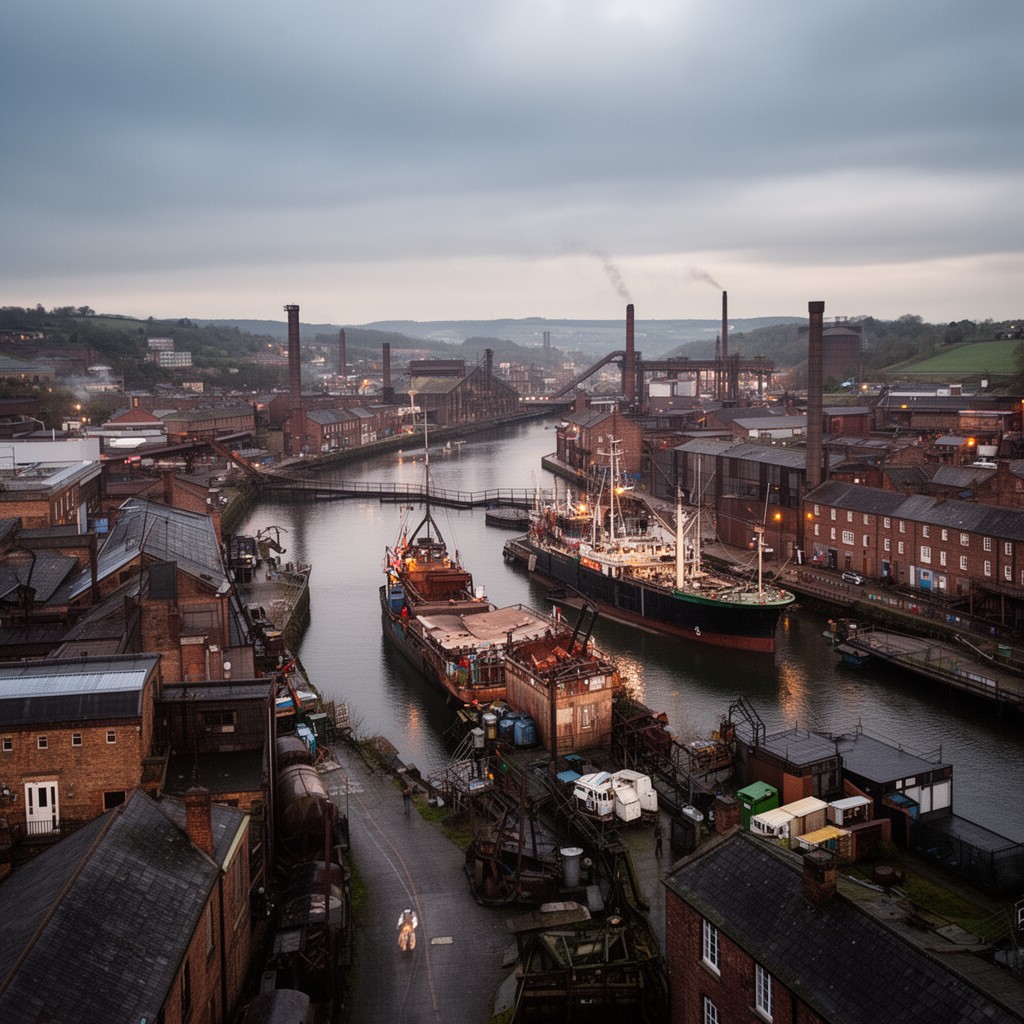 AI-generated illustration of Hebburn-on-Tyne, England