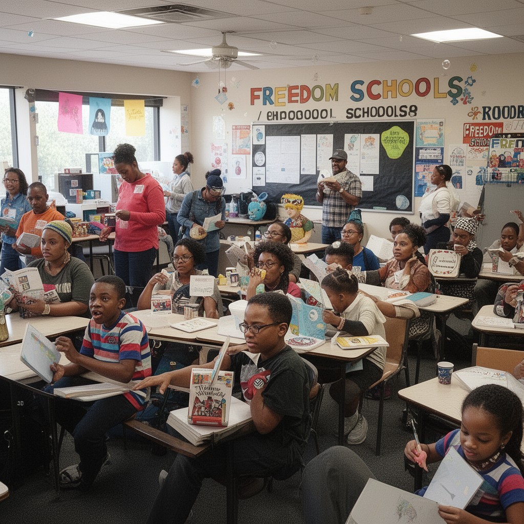 AI-generated illustration of Freedom Schools