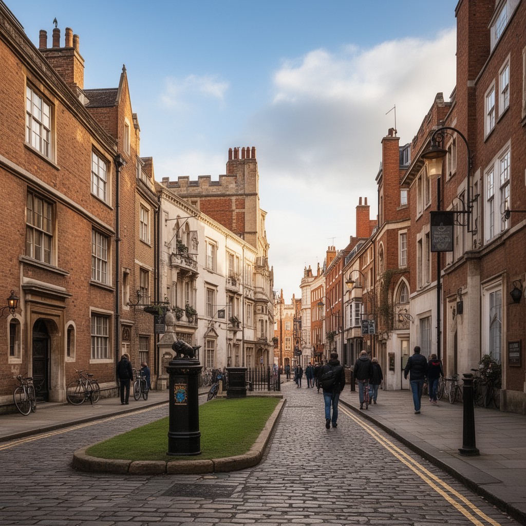 AI-generated illustration of Trumpington Street