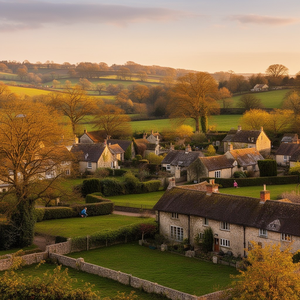 AI-generated illustration of Turville, Buckinghamshire