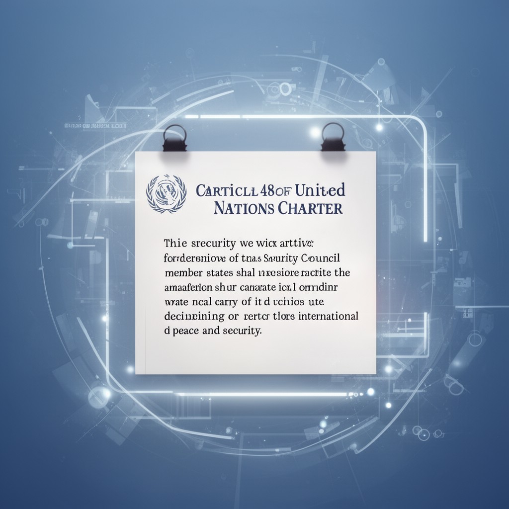 AI-generated illustration of Article 48 of the United Nations Charter