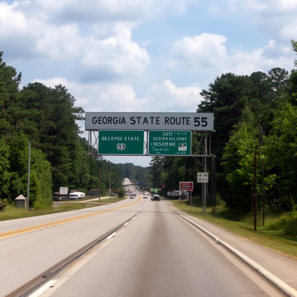AI-generated illustration of Georgia State Route 55