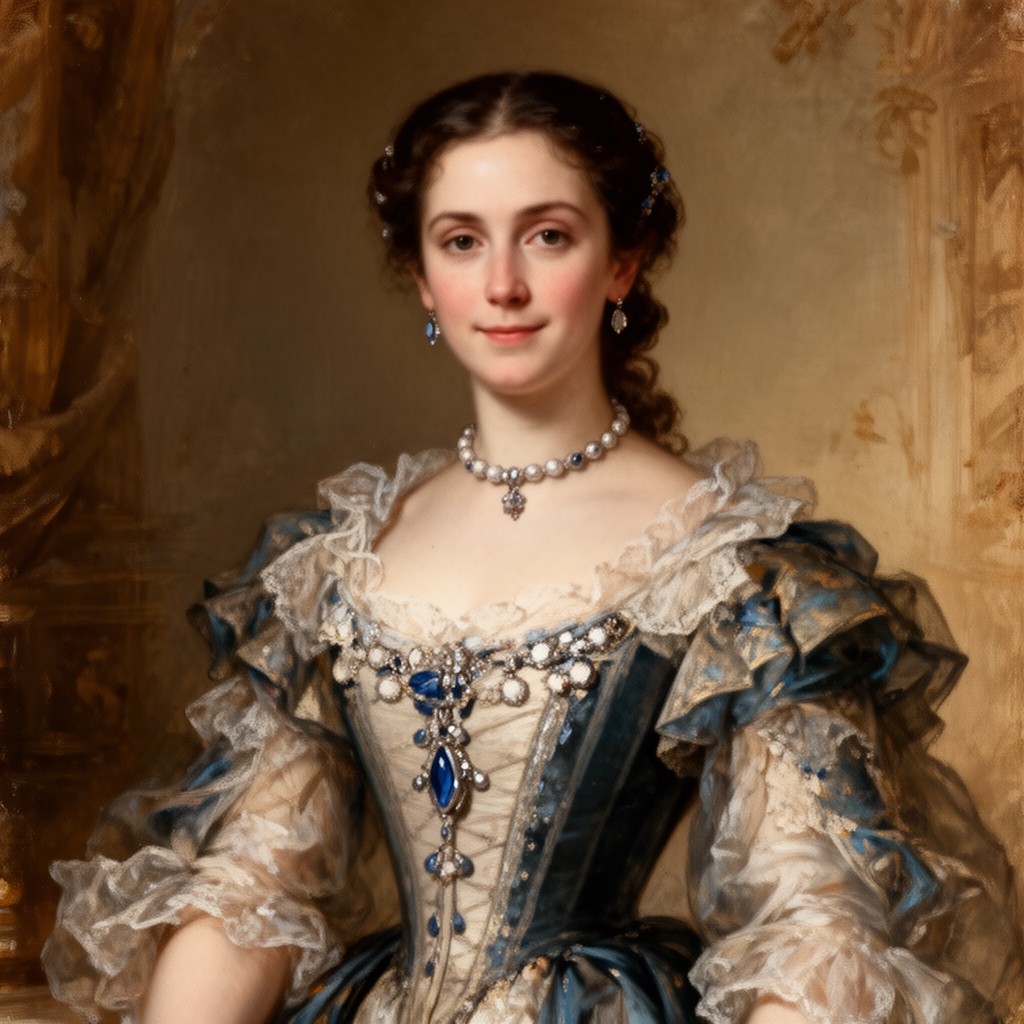 AI-generated illustration of Rose-Claire des Vergers de Sannois