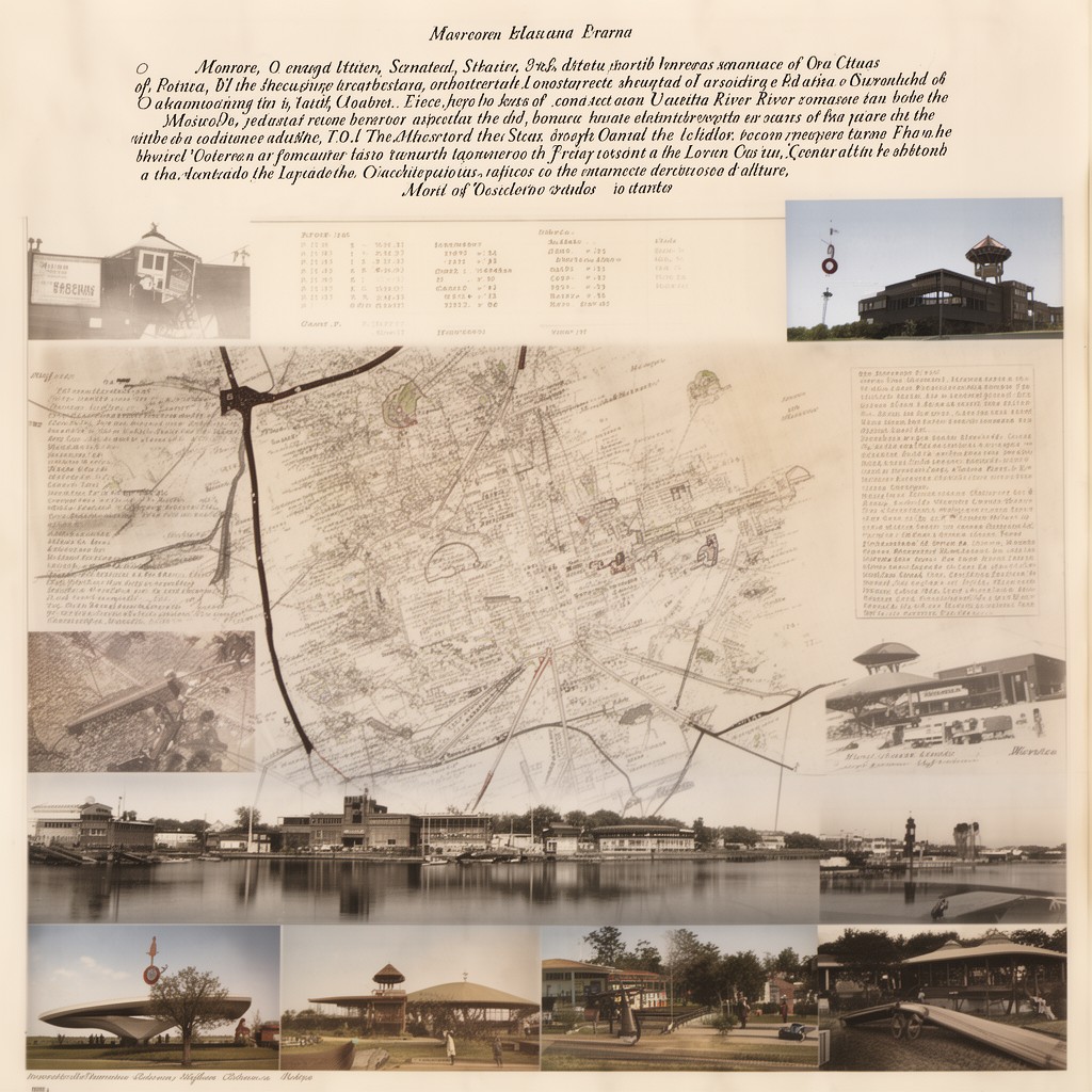 AI-generated illustration of Monroe, Louisiana, United States