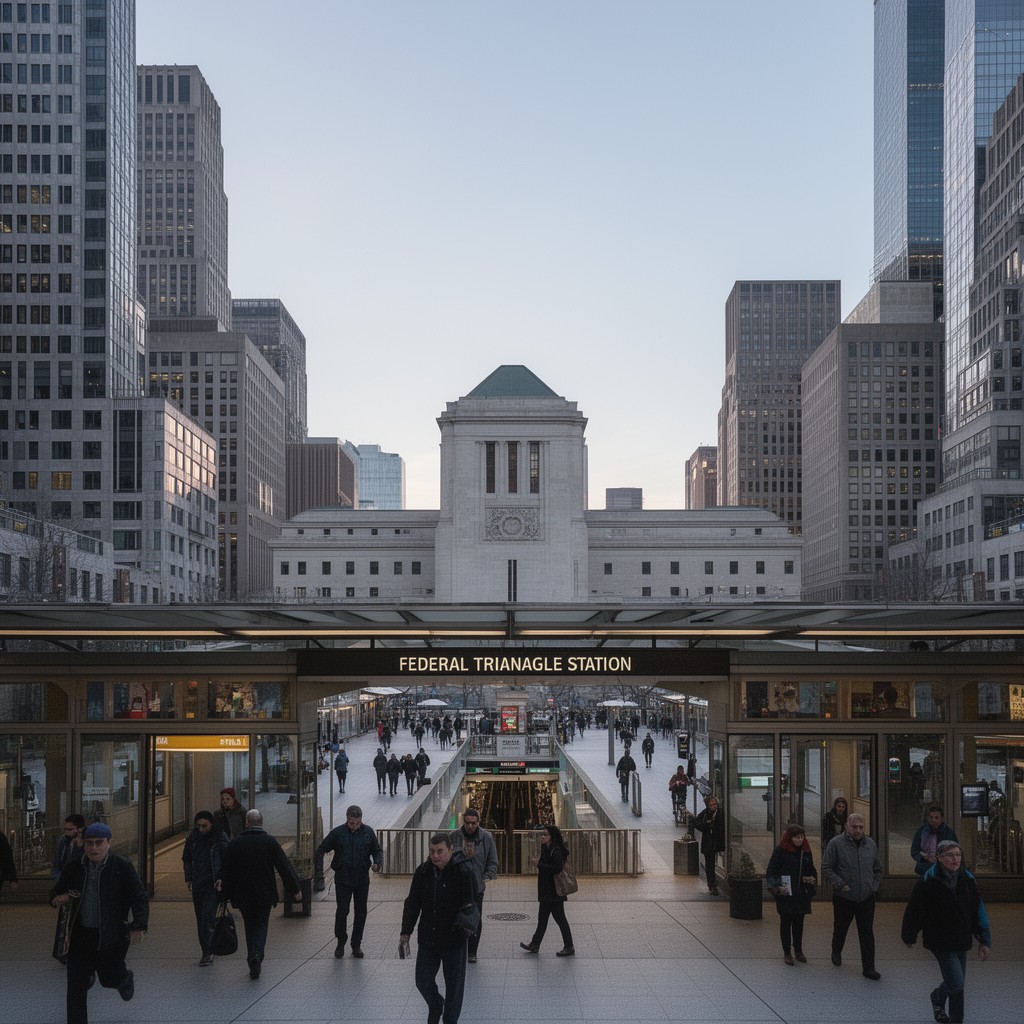 AI-generated illustration of Federal Triangle station