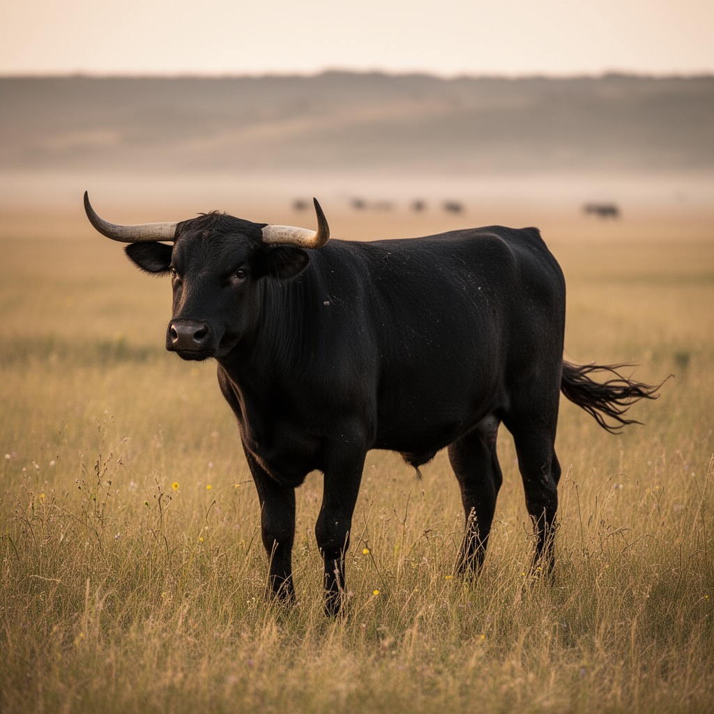 AI-generated illustration of Camargue bull