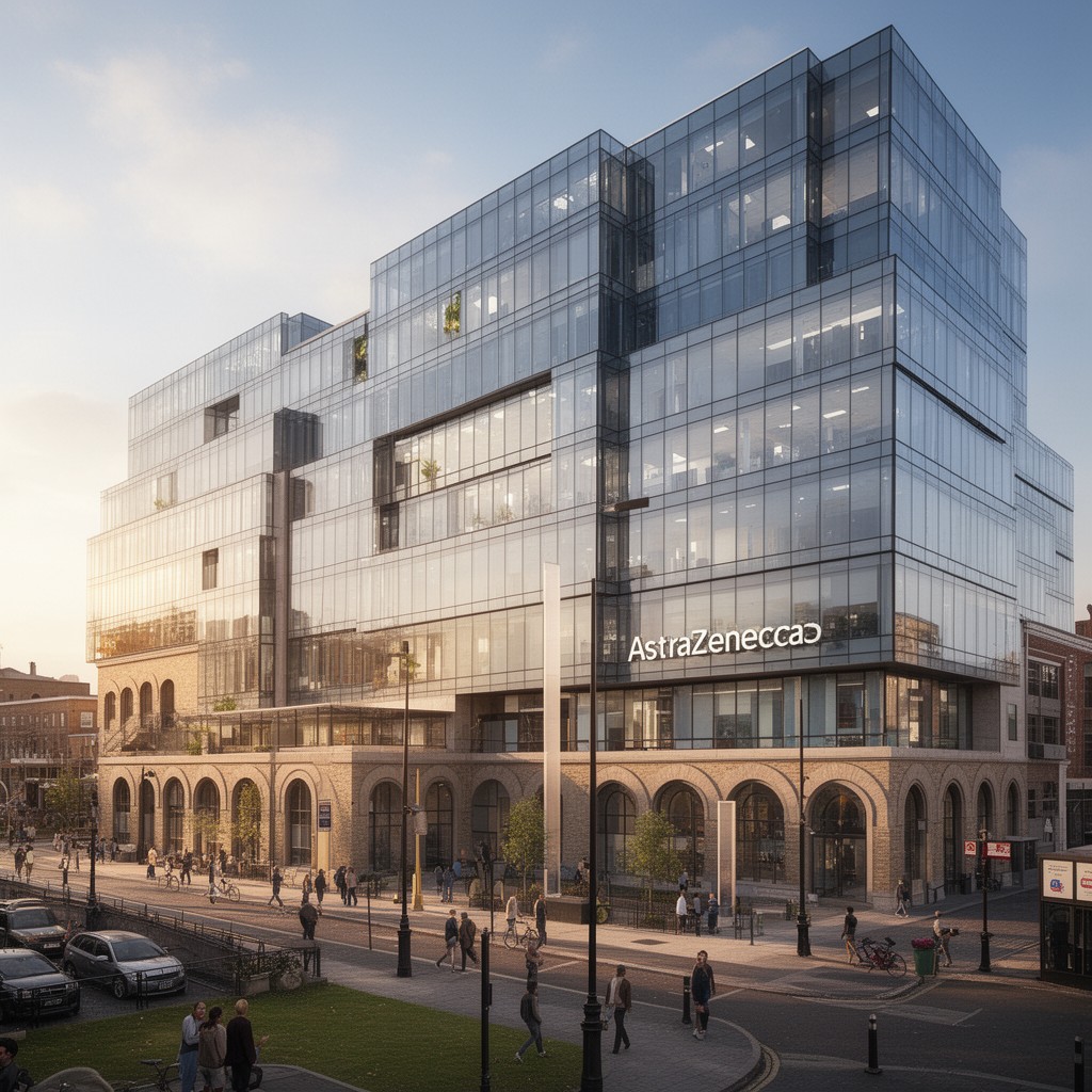 AI-generated illustration of AstraZeneca global corporate headquarters