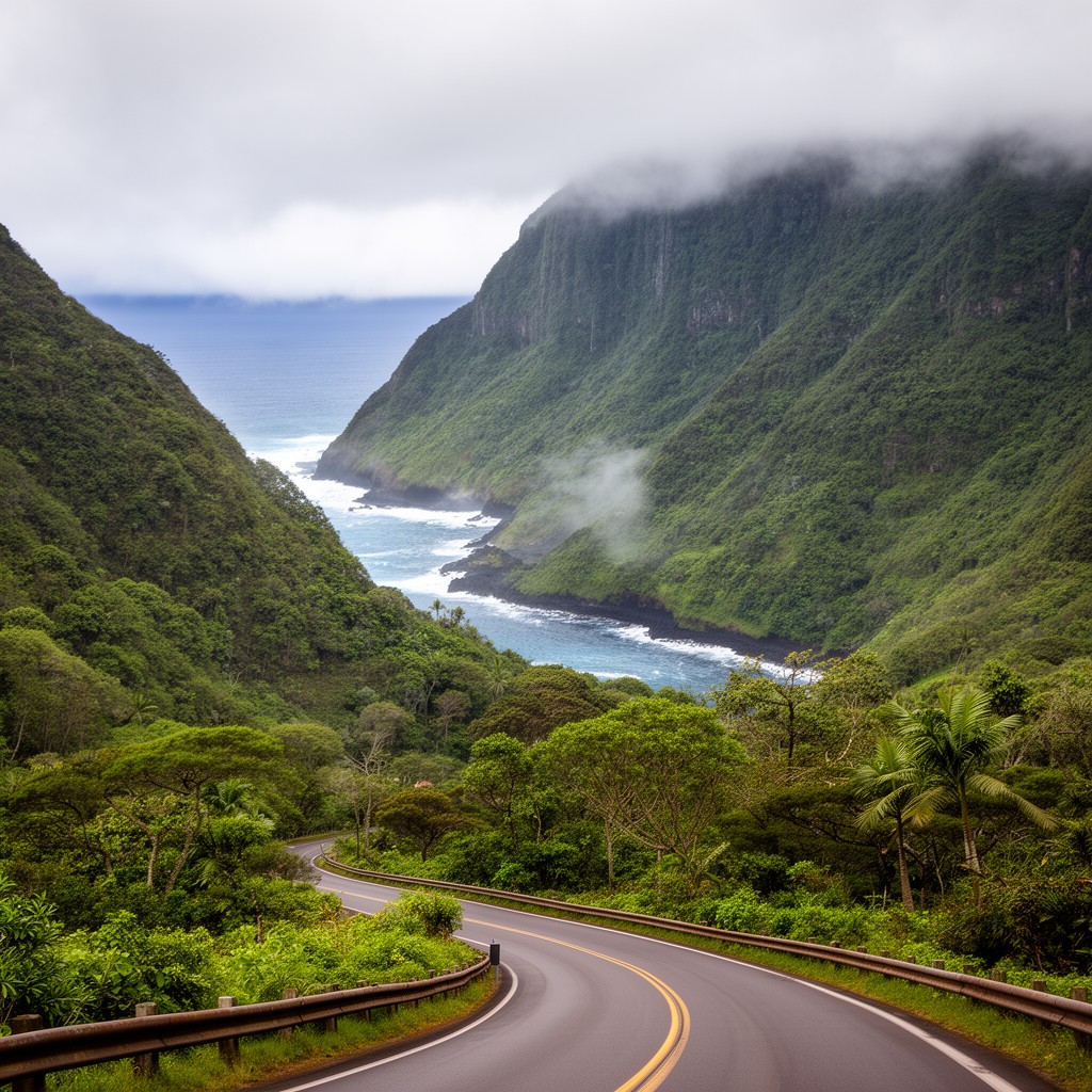 AI-generated illustration of Hana Highway