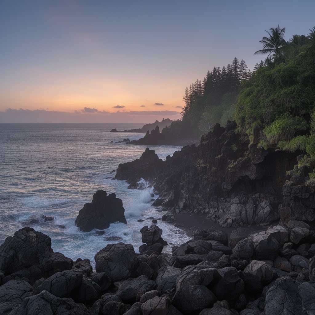 AI-generated illustration of Waiʻanapanapa State Park