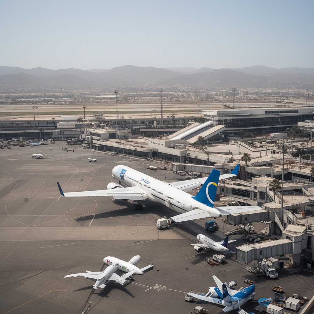 AI-generated illustration of Houari Boumediene Airport